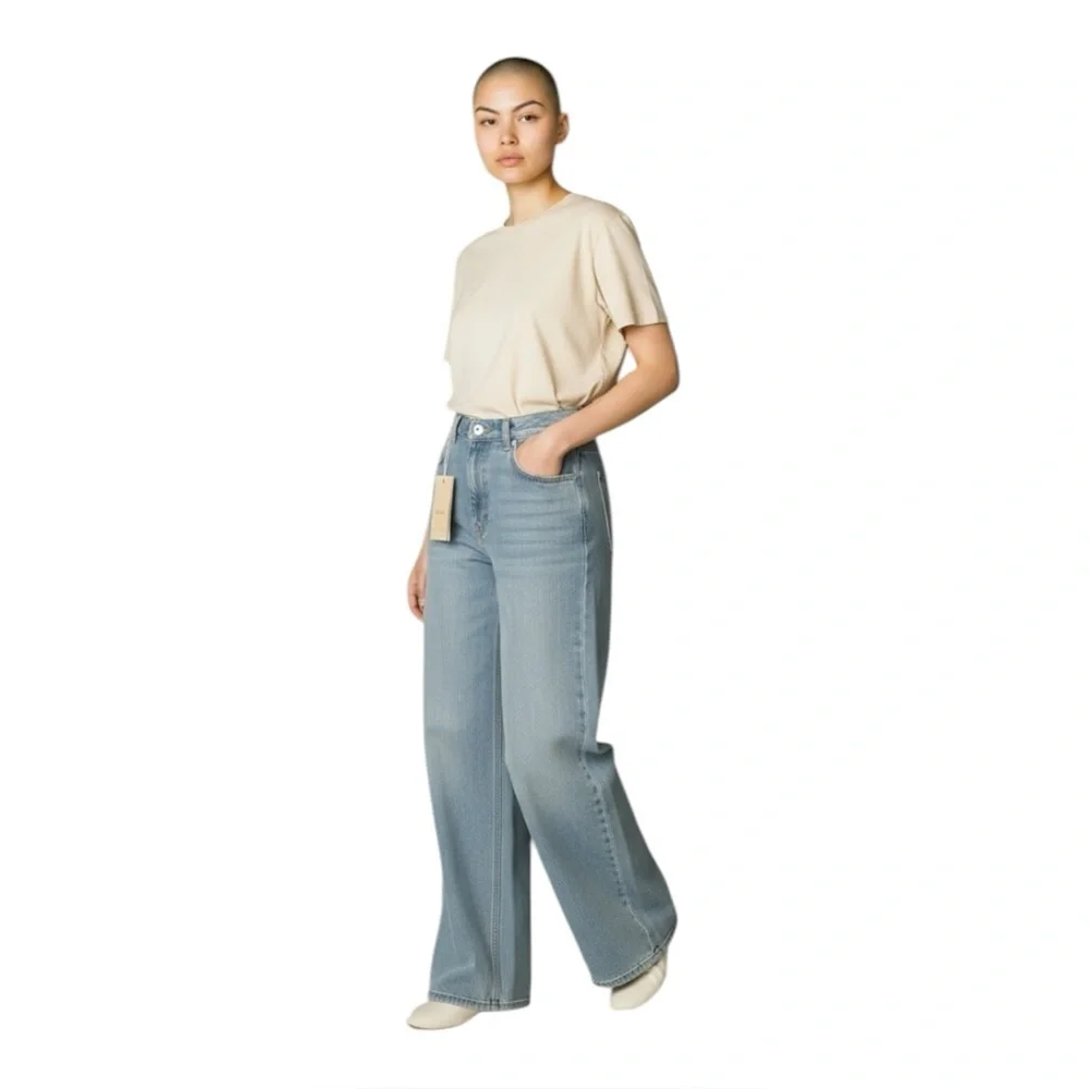 NWT Elleven Jeans Light Blue Loose Fit Straight Leg High Waisted Womens Large - Picture 16 of 16